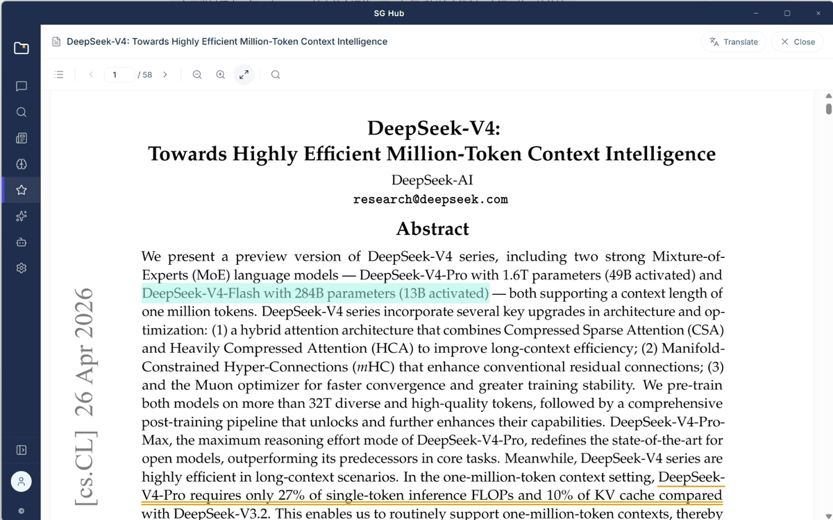 PDF reader with a highlighted passage in a research paper